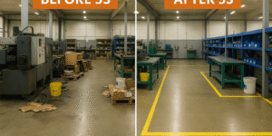 5S workplace space utilization improvement.