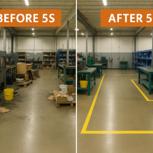 5S workplace space utilization improvement.